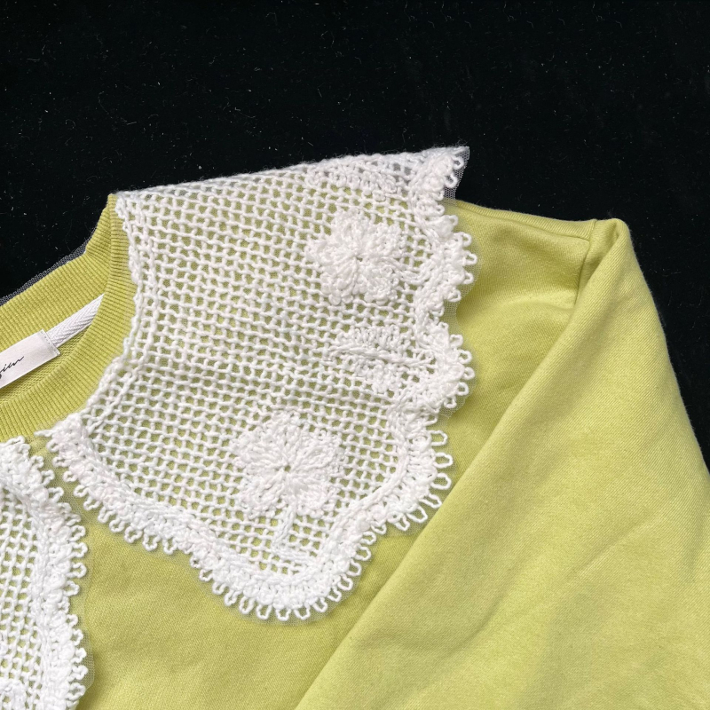 Dekorativna ovratnica s mrežastom podlogom, za odrasle, vuneni materijal, široki oblik, korejski stil, jesen 2024