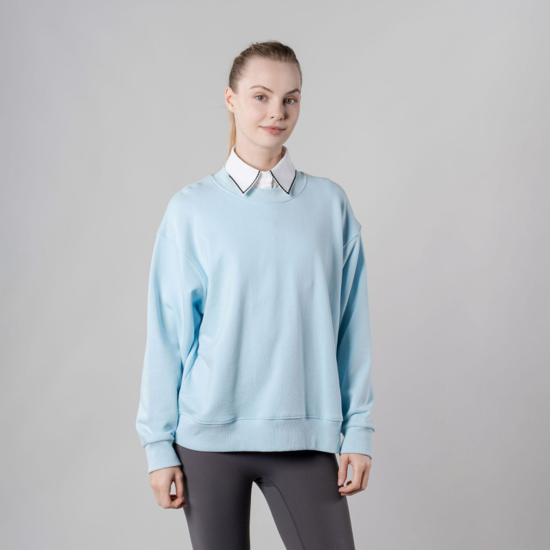 Pulover s izvezenim rubom i lažnim ovratnikom, poliester pleteni materijal, cvjetni uzorak, podstava od poliestera, elegantan stil, jesen 2025