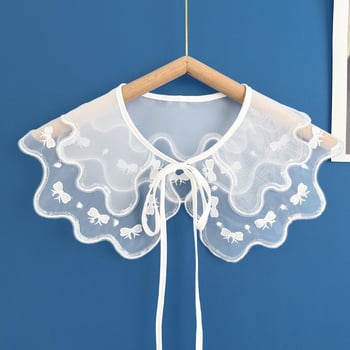 Organza dekorativni ovratnik s dvostrukim izvezenim uzorkom, cvjetni uzorak, sladak casual stil; Materijal: poliester pređa; Podstava: poliester vlakno; Uzorak: cvijet; Sezona: Ljeto 2023