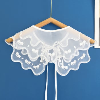 Organza dekorativni ovratnik s dvostrukim izvezenim uzorkom, cvjetni uzorak, sladak casual stil; Materijal: poliester pređa; Podstava: poliester vlakno; Uzorak: cvijet; Sezona: Ljeto 2023