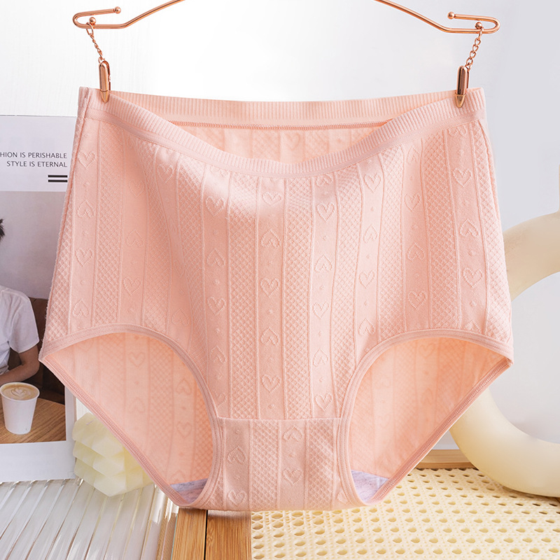 Damske pamucne gaćice s visokim strukom, cvjetni jacquard uzorak, prozračnost, antibakterijske, oblikovanje trbuha