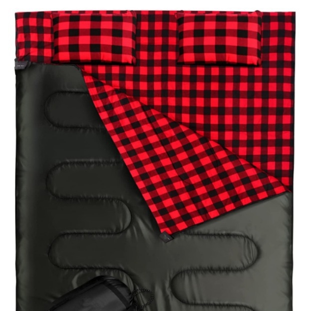 Spavaća vreća za dvije osobe, pamuk flanel tkanina, 210T poliester podstava, stil omotnice, za odrasle