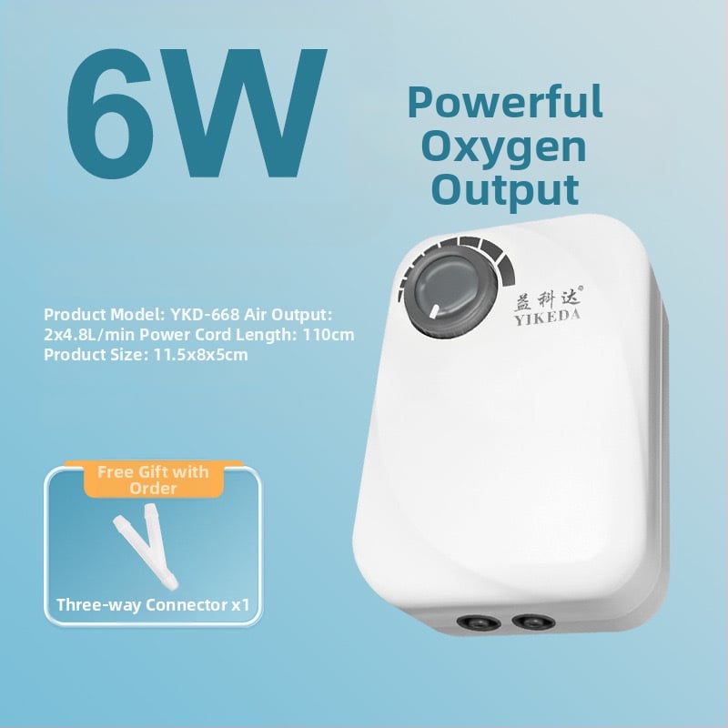 Yikoda αντλία οξυγόνου ενυδρείου, ήσυχη και ισχυρή οξυγονωτική συσκευή, μοντέλο QB, βάρος 0.24/0.44/0.78/1.43 kg