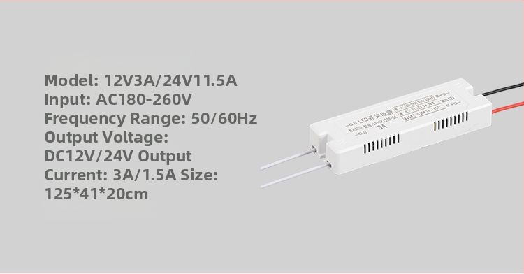 LED prepínacie napájanie s gumovým puzdrom, vstup 12V, výstup 6/12/24/36W, IP20, CE certifikované