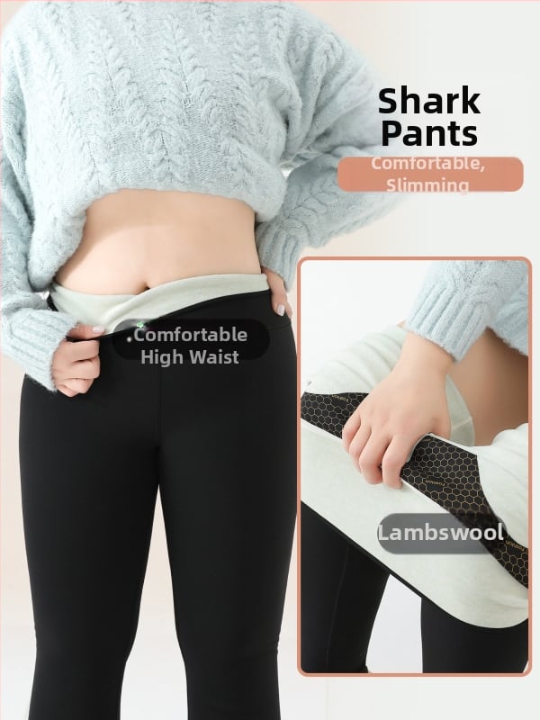 Shark pants pentru femei, material gros, elasticitate ridicată, amestec nylon-spandex, menține căldura