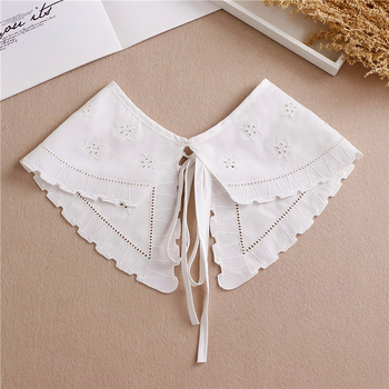 Дантелена пелерина за жени, фалшива яка, шифон, цялогодишна украса