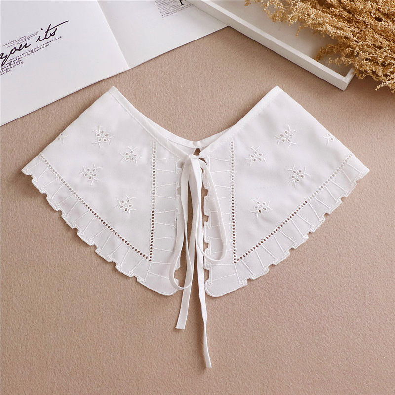 Дантелена пелерина за жени, фалшива яка, шифон, цялогодишна украса