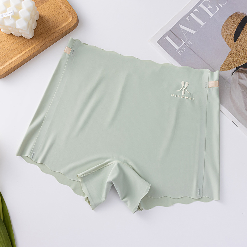 Chiloți de siguranță pentru femei, din material ice-silk, tricot, talie înaltă, 88% nylon, căptușală din bumbac 100% în zona croților