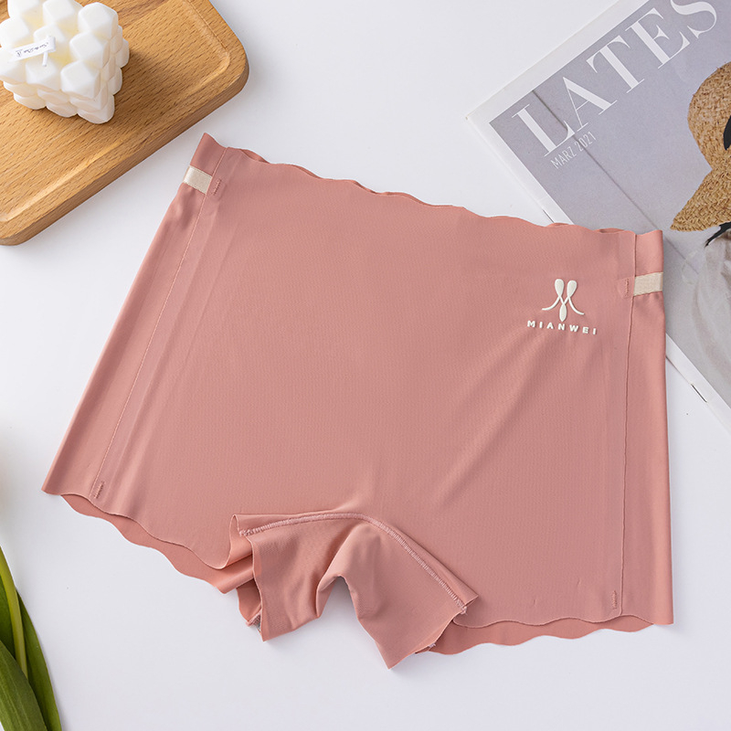 Chiloți de siguranță pentru femei, din material ice-silk, tricot, talie înaltă, 88% nylon, căptușală din bumbac 100% în zona croților