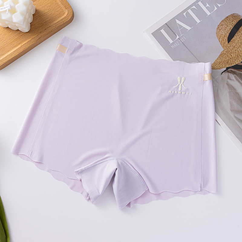 Chiloți de siguranță pentru femei, din material ice-silk, tricot, talie înaltă, 88% nylon, căptușală din bumbac 100% în zona croților