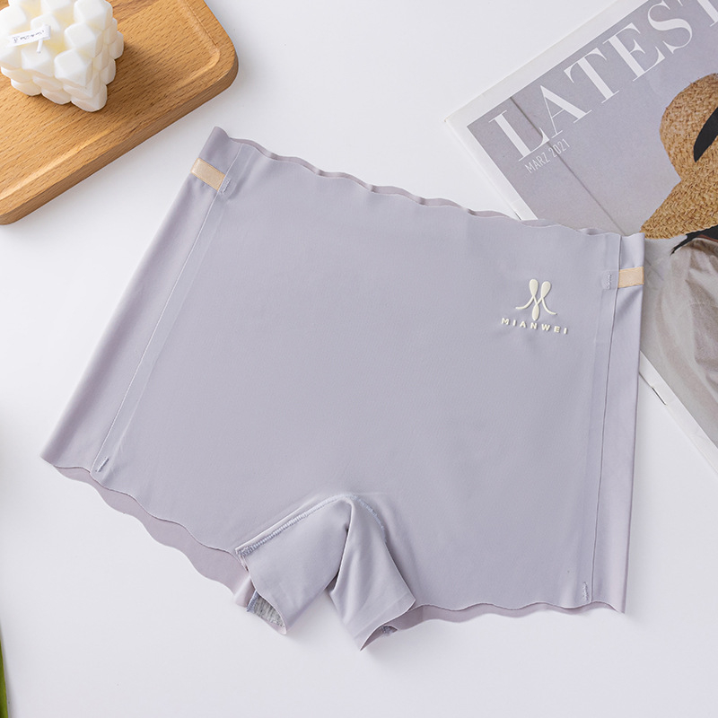 Chiloți de siguranță pentru femei, din material ice-silk, tricot, talie înaltă, 88% nylon, căptușală din bumbac 100% în zona croților