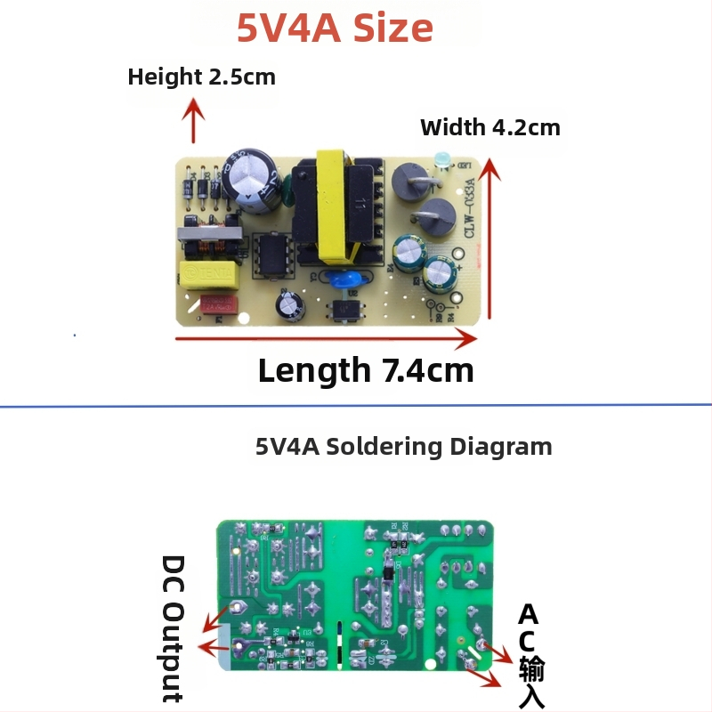Prepínaný napájací adaptér s izoláciou modulu, vstup AC 110/220V, výstup DC 5V 1–4A