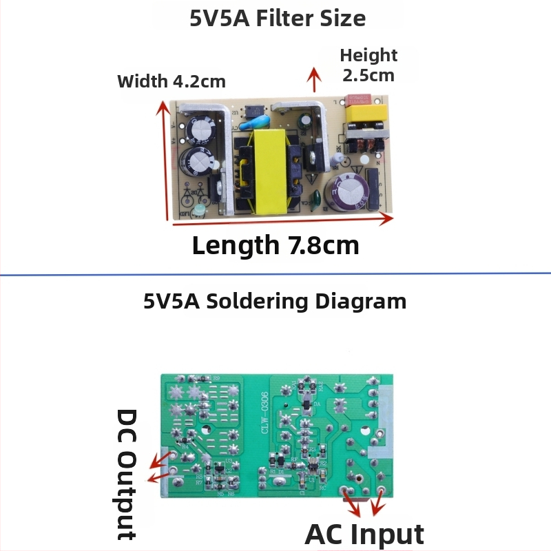 Prepínaný napájací adaptér s izoláciou modulu, vstup AC 110/220V, výstup DC 5V 1–4A