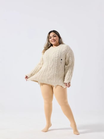 Ženske čarape-leggings u jednom komadu, debeli poliesterski s elastanom, visoka elastičnost, jednobojni uzorak, dizajn u jednom komadu
