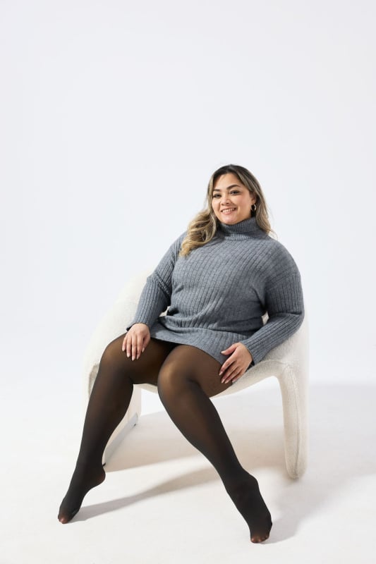 Ženske čarape-leggings u jednom komadu, debeli poliesterski s elastanom, visoka elastičnost, jednobojni uzorak, dizajn u jednom komadu