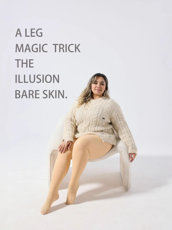 Ženske čarape-leggings u jednom komadu, debeli poliesterski s elastanom, visoka elastičnost, jednobojni uzorak, dizajn u jednom komadu