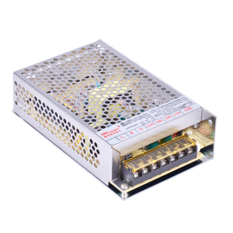 Wangma sursă de alimentare cu comutator, duală ieșire 12V/24V, 120W, intrare 85–264VAC / 120–370VDC