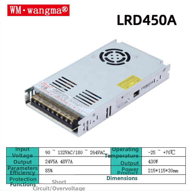 Wangma 120W dvojvýstupový spínaný zdroj, 12V/24V, vstup 85–264VAC / 120–370VDC
