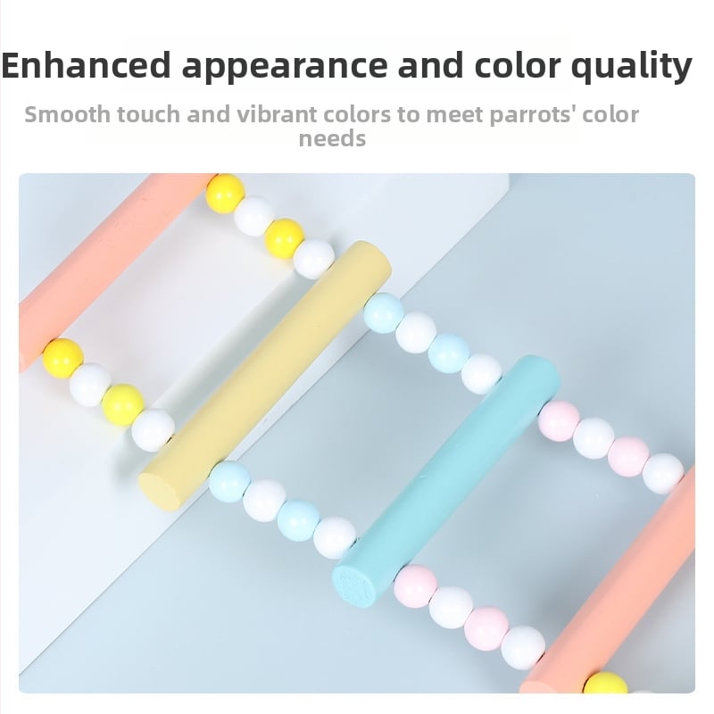 Happy Parrot drevená lezecká rebrík s hojdačkou do klietky pre papagája