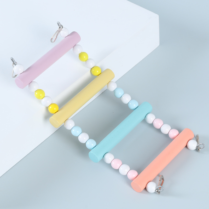 Happy Parrot scară de cățărare din lemn și leagăn pentru cușca păsilor