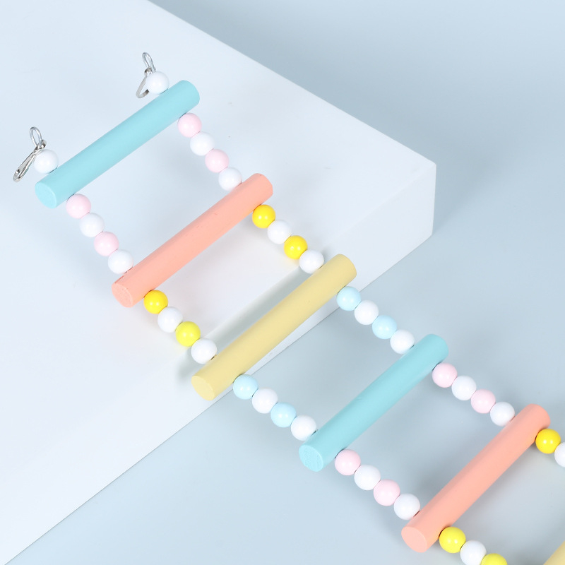 Happy Parrot scară de cățărare din lemn și leagăn pentru cușca păsilor