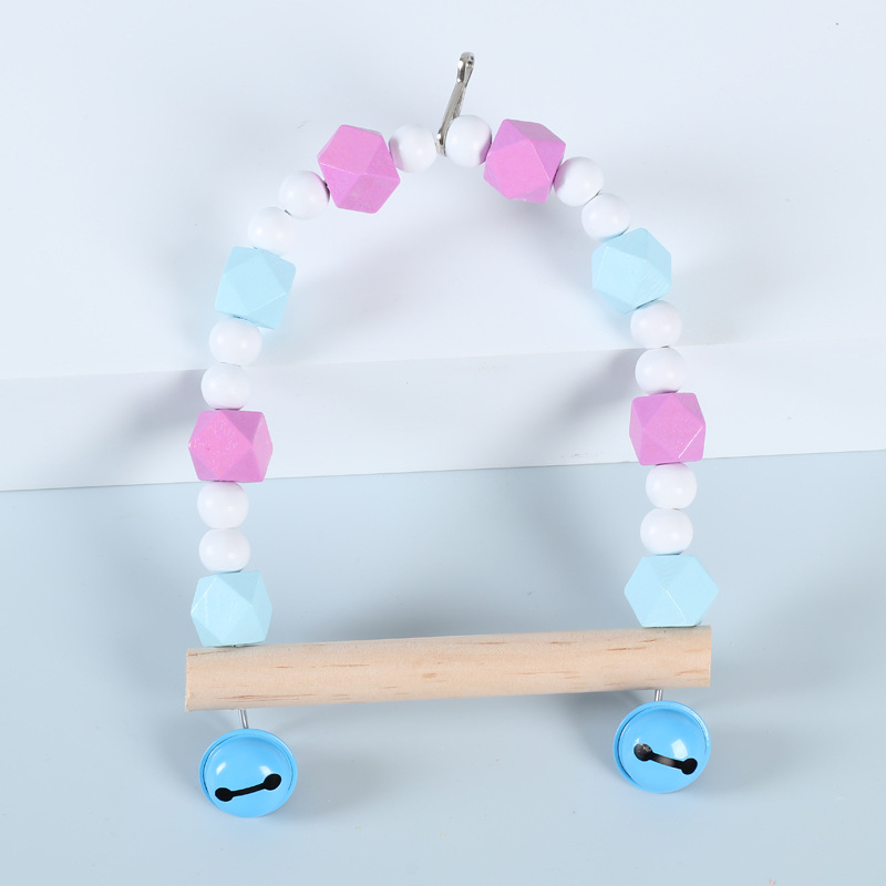 Happy Parrot scară de cățărare din lemn și leagăn pentru cușca păsilor