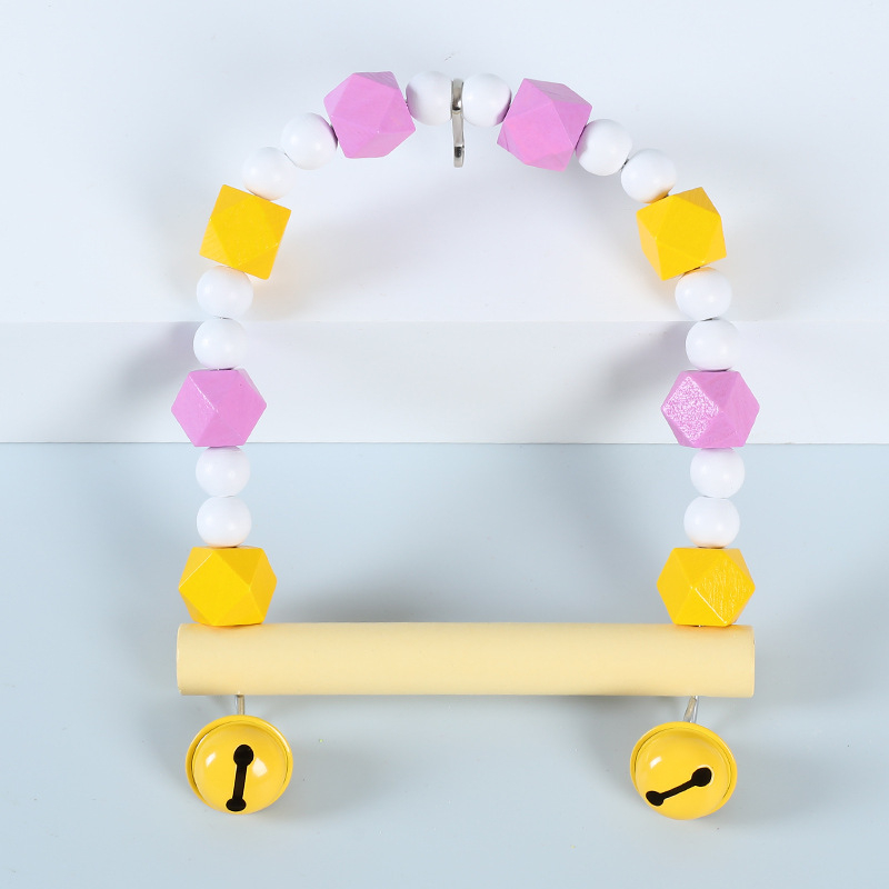 Happy Parrot scară de cățărare din lemn și leagăn pentru cușca păsilor