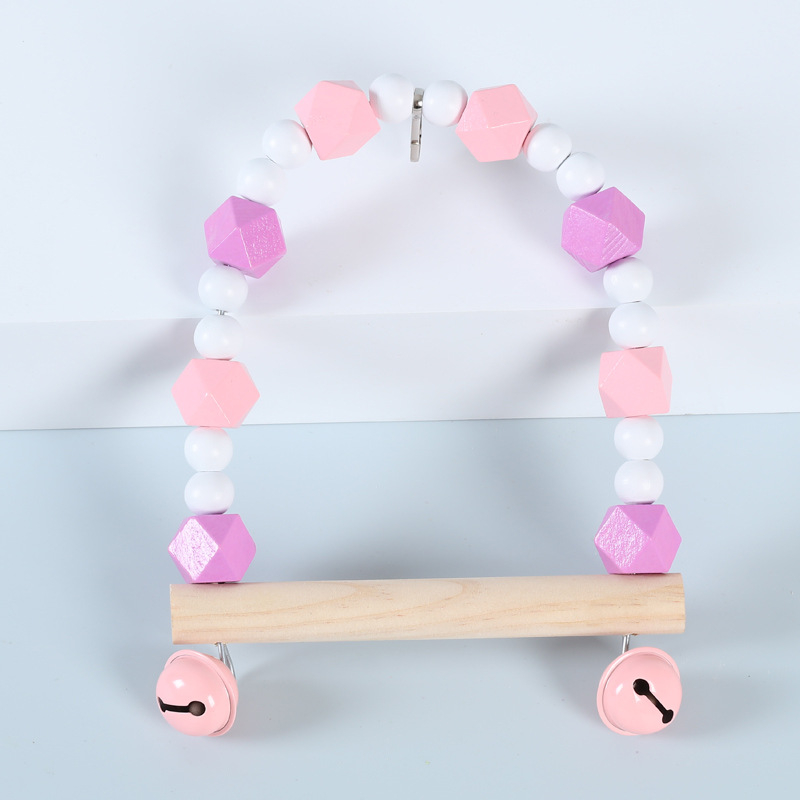 Happy Parrot scară de cățărare din lemn și leagăn pentru cușca păsilor