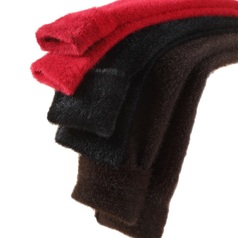 Unisex hlače od mink velura za toplinu, s flisom podstavom, izuzetno debeli zimski osnovni sloj, poliester (301-350 g/m2)