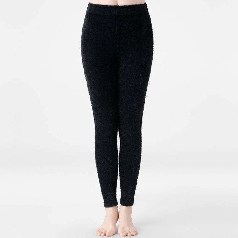 Unisex hlače od mink velura za toplinu, s flisom podstavom, izuzetno debeli zimski osnovni sloj, poliester (301-350 g/m2)
