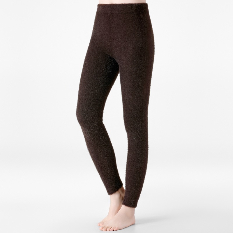 Unisex hlače od mink velura za toplinu, s flisom podstavom, izuzetno debeli zimski osnovni sloj, poliester (301-350 g/m2)