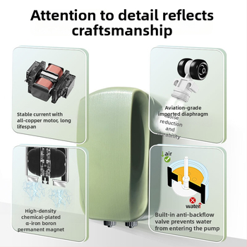 Αντλία οξυγόνου για ενυδρείο, ήσυχη και συμπαγής, με διπλό ακροφύσιο και ρυθμιζόμενη ροή για οικιακό ενυδρείο