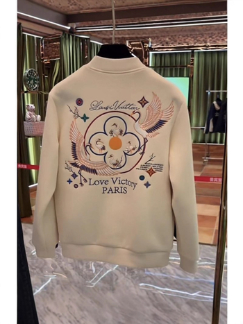 Unisex jakna za jesen-zimu 2025 s teškim vezom, fleece podstava, 100% poliester, bez glačanja