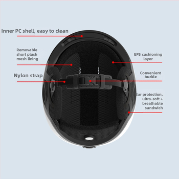 WX монолитен ски шлем с EPS+ABS корпус, унисекс за възрастни, с печатано лого