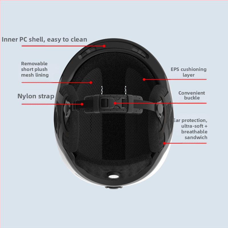 WX монолитен ски шлем с EPS+ABS корпус, унисекс за възрастни, с печатано лого