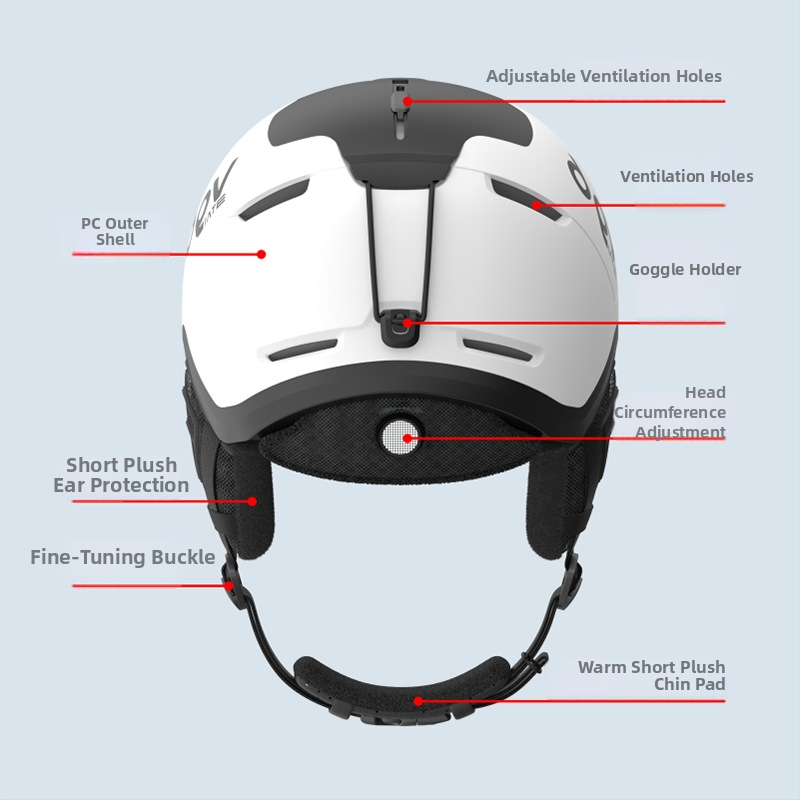 WX монолитен ски шлем с EPS+ABS корпус, унисекс за възрастни, с печатано лого