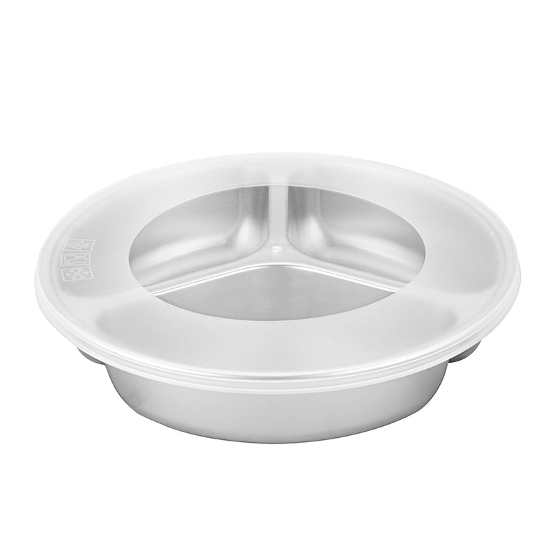 Dijeljena kutija za obrok od 304 nehrđajućeg čelika, okrugla, izolirana, s poklopcem otporan na prašinu, za djecu, kapacitet 800–1000 ml