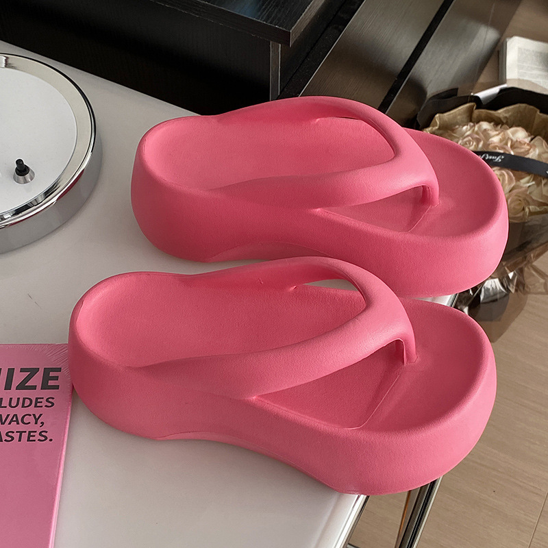Ženske flip-flopice s debelom potplata i visokim petom — povećanje visine, influencer stil, Bernoto, EVA gornji dio, okrugli vrh