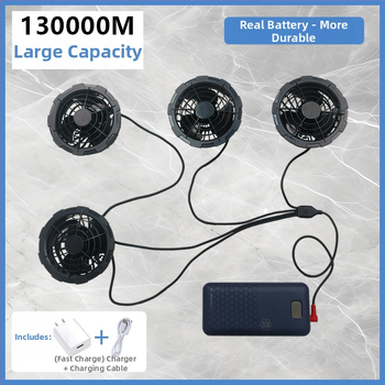 Geacă de lucru cu răcire prin patru ventilatoare, 100% poliester, camuflaj masculin, pentru șantiere, vara 2024