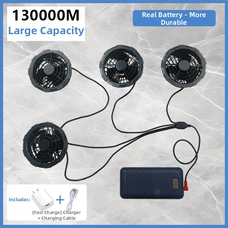 Geacă de lucru cu răcire prin patru ventilatoare, 100% poliester, camuflaj masculin, pentru șantiere, vara 2024