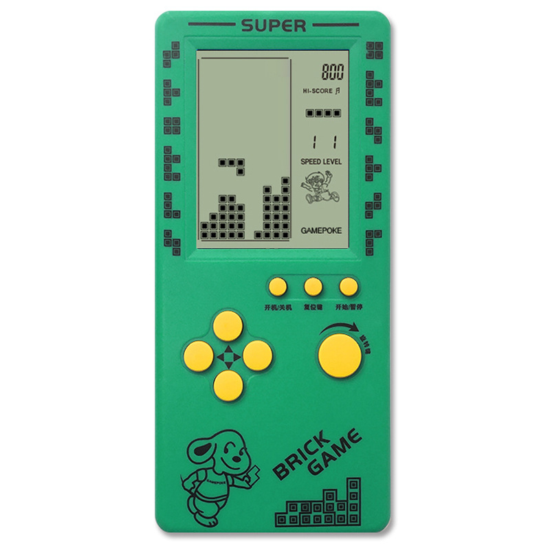 Új hordozható Tetris konzol – egyjátékos, 14+ éves, nosztalgikus retró stílus.