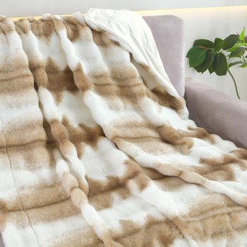 Κουβέρτα από μαλλί λαγού – διπλής όψης plush, καρό σχέδιο, βελούδο γάλακτος, για όλες τις εποχές