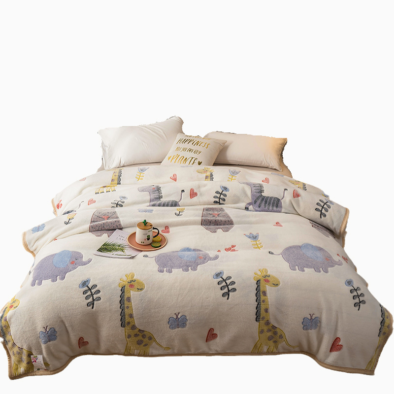 Κουβέρτα από βελούδο φλάνελ με γεωμετρικό σχέδιο, πολυεστέρας, κάτω από 300 g, για όλες τις εποχές