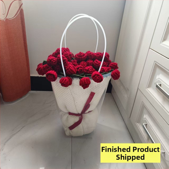 Χειροποίητη πλεκτή κουβέρτα με μοτίβο μπουκέτου ροδων, στυλ πριγκίπισσας, 450 γ/μ²