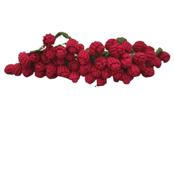 Χειροποίητη πλεκτή κουβέρτα με μοτίβο μπουκέτου ροδων, στυλ πριγκίπισσας, 450 γ/μ²