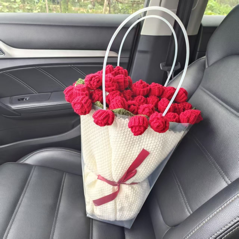 Χειροποίητη πλεκτή κουβέρτα με μοτίβο μπουκέτου ροδων, στυλ πριγκίπισσας, 450 γ/μ²