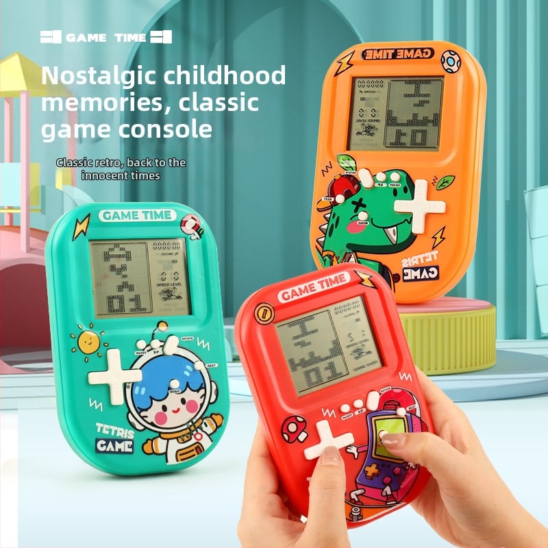 Tetris hordozható játékkonzol eredeti játék szoftverrel, retro nosztalgikus stílus, 1GB memória, egy játékos számára
