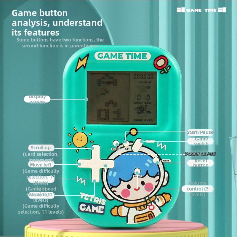 Prenosná konzola Tetris s originálnym softvérom, retro nostalgický štýl, 1GB pamäť, pre jedného hráča