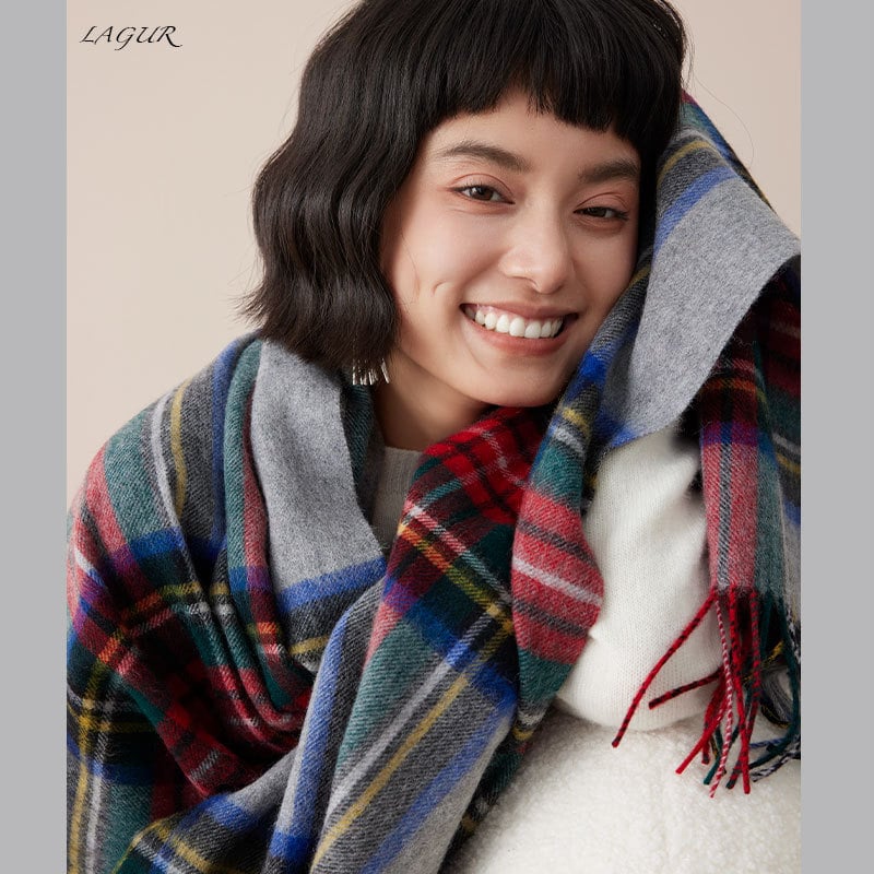 Μεγάλη μαλλινη κουβέρτα-σάλι για τον καναπέ – 500–799 g, Τετρά εποχές, Στυλ Φως Πολυτέλεια, Μαλλί/Κασμίρ κουβέρτα