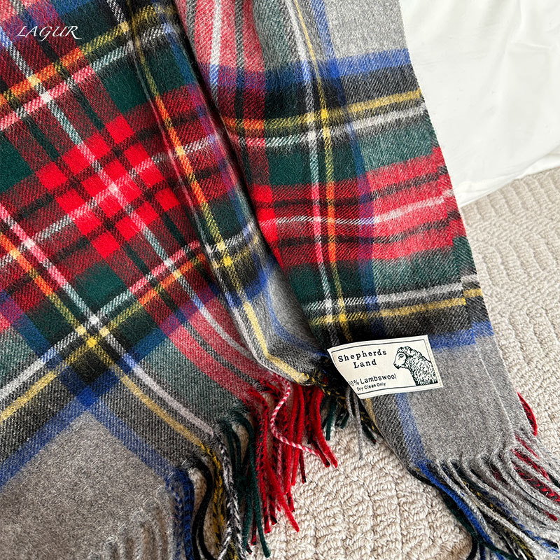 Μεγάλη μαλλινη κουβέρτα-σάλι για τον καναπέ – 500–799 g, Τετρά εποχές, Στυλ Φως Πολυτέλεια, Μαλλί/Κασμίρ κουβέρτα